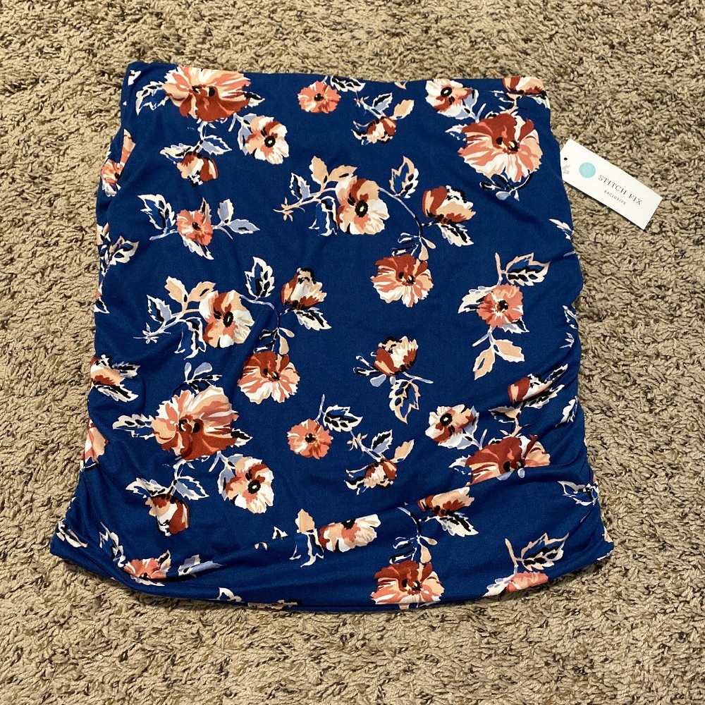 Blue floral skirt